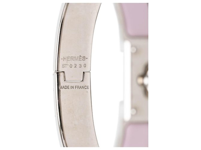 Hermès Bracciale Clic Anneau Hermes Argento Rosa - vista 4