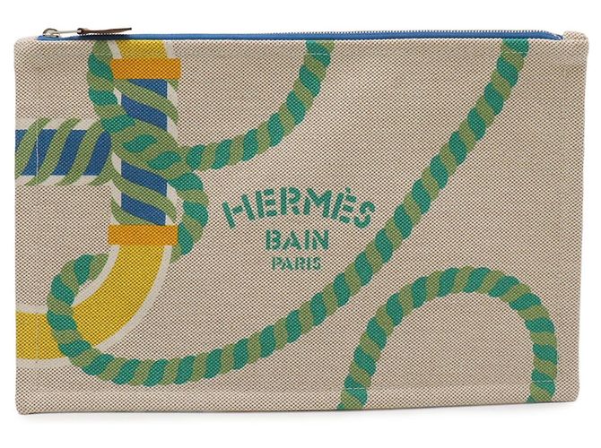 Hermès Pochette piatta Hermes Canoe H Yachting GM Multicolore - vista 2