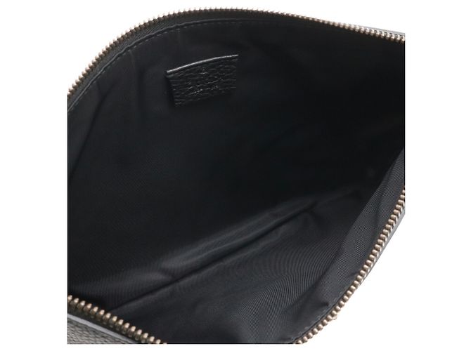 GUCCI Animalier Tiger Head Clutch Bag Black - view 7