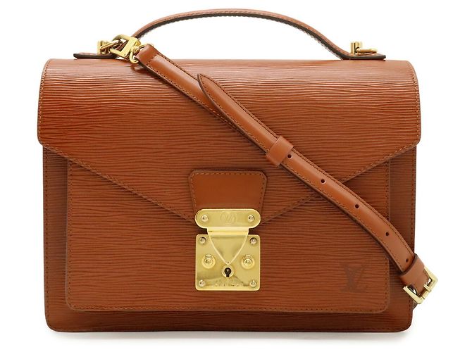 Borsa Louis Vuitton Epi Monceau in Kenyan Brown Marrone - vista 2