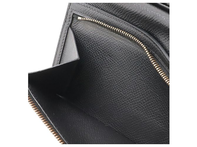 Hermès HERMES Bearn 2PLIS Tri-fold Long Wallet in Courchevel Leather Black - view 10