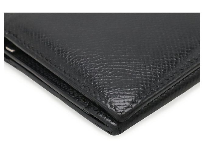 Hermès HERMES Bearn 2PLIS Tri-fold Long Wallet in Courchevel Leather Black - view 4