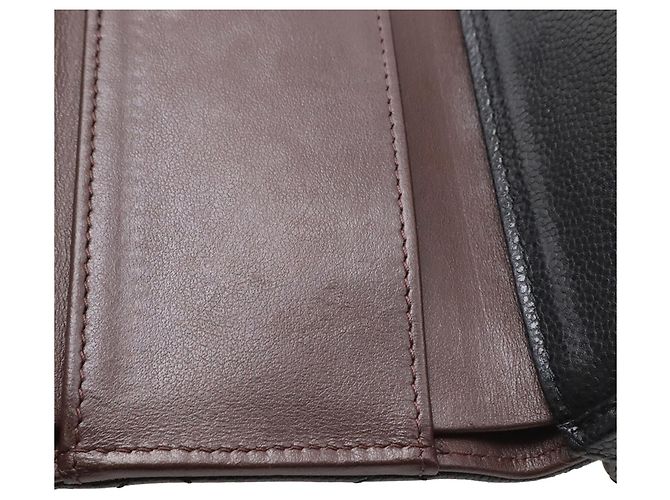 Cartera tríptico de piel de becerro granulado negro Chanel - vista 6