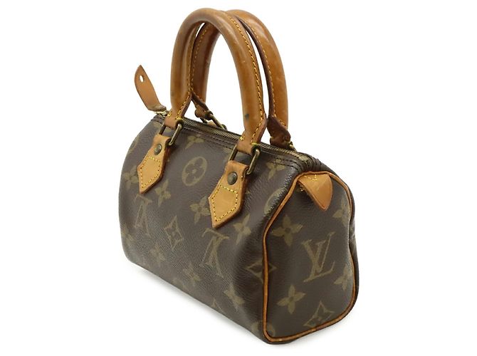 Borsa Clutch Louis Vuitton Monogram Mini Speedy M41534 Marrone - vista 3