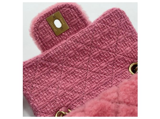Borsa a tracolla Chanel Mini Matelassé in rosa - vista 11