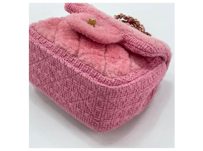 Borsa a tracolla Chanel Mini Matelassé in rosa - vista 8