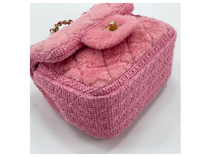 Borsa a tracolla Chanel Mini Matelassé in rosa - vista 9