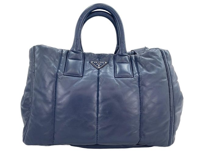 Borsa Tote Prada blu navy - vista 2