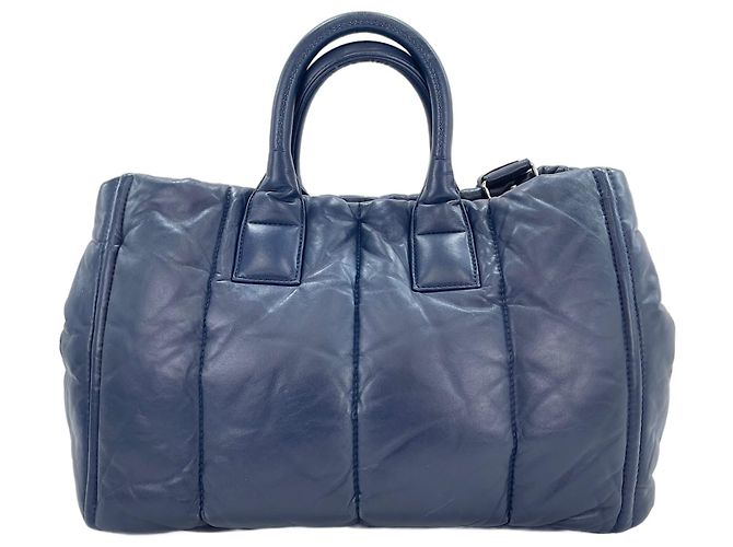 Borsa Tote Prada blu navy - vista 3