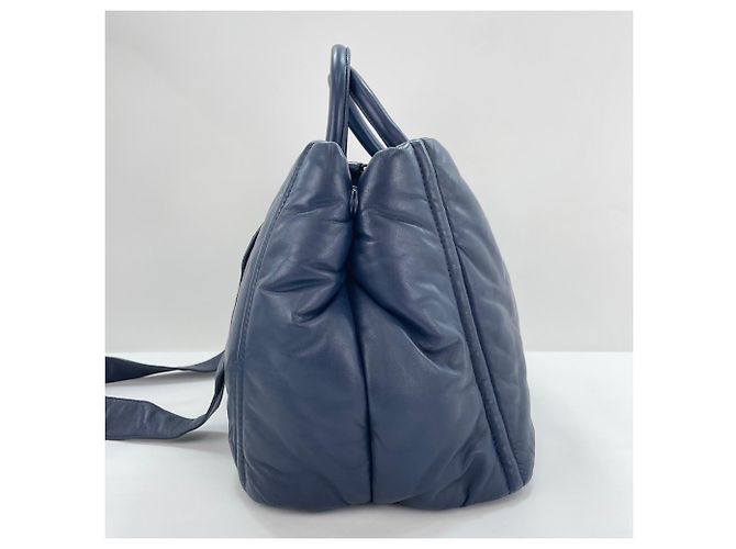 Borsa Tote Prada blu navy - vista 5