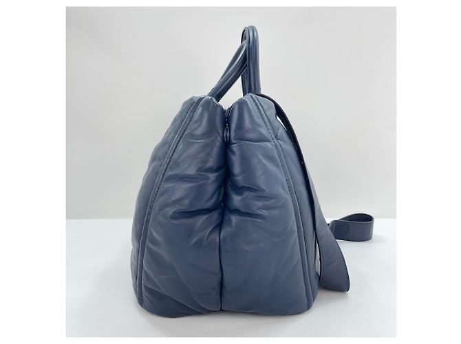 Borsa Tote Prada blu navy - vista 6