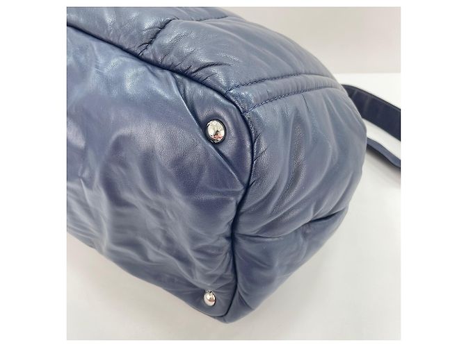 Borsa Tote Prada blu navy - vista 8