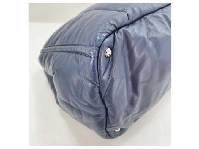 Borsa Tote Prada blu navy - vista 9