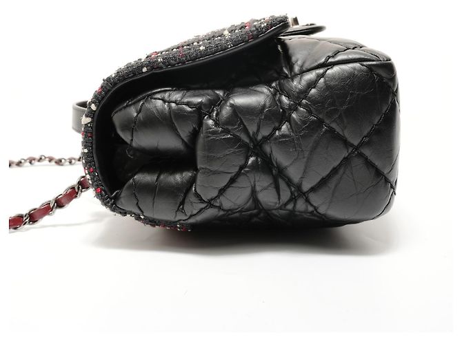 Borsa a tracolla 2-Way in Tweed Matelassé Chanel Nero - vista 3
