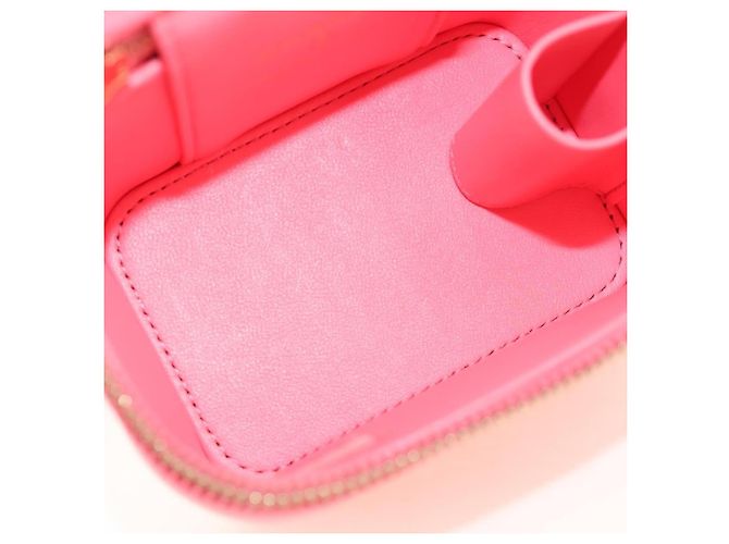 Mini Vanity Case Chanel Classic con catena in agnello trapuntato Rosa - vista 5