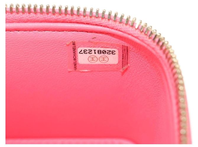 Mini Vanity Case Chanel Classic con catena in agnello trapuntato Rosa - vista 6
