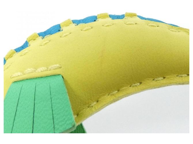 Hermès Hermes Hippo 084738CA Accessorio Charm Blu D'oro Verde chiaro - vista 3