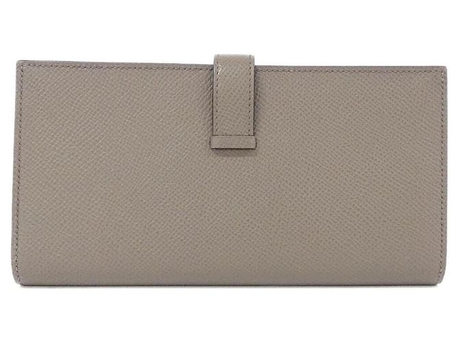 Hermès Cartera Hermes Bearn Soufflé Verso Gris pardo - vista 2
