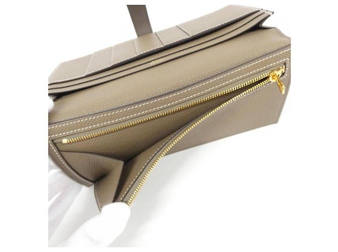 Hermès Cartera Hermes Bearn Soufflé Verso Gris pardo - vista 5