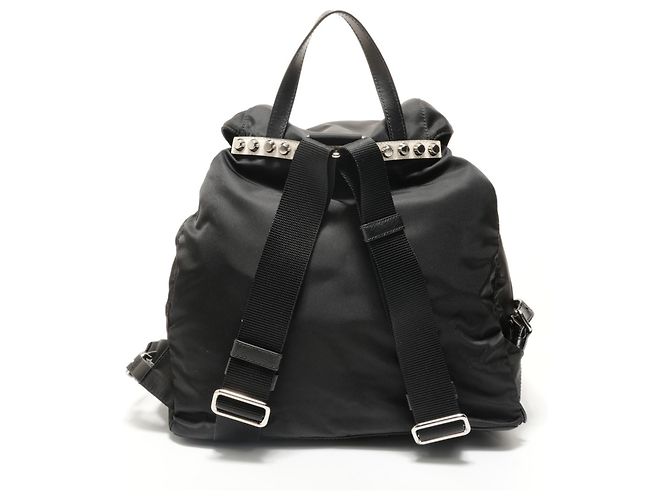 Zaino Prada in nylon e pelle borchiata Nero - vista 2