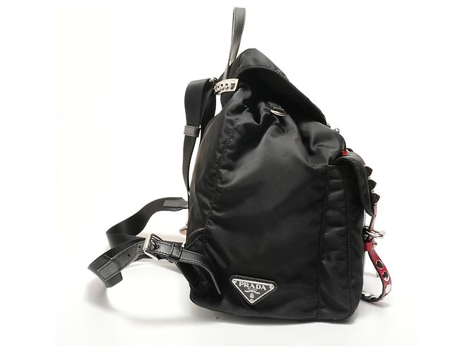 Zaino Prada in nylon e pelle borchiata Nero - vista 3