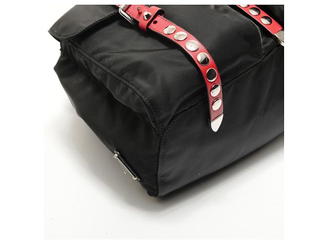Zaino Prada in nylon e pelle borchiata Nero - vista 5