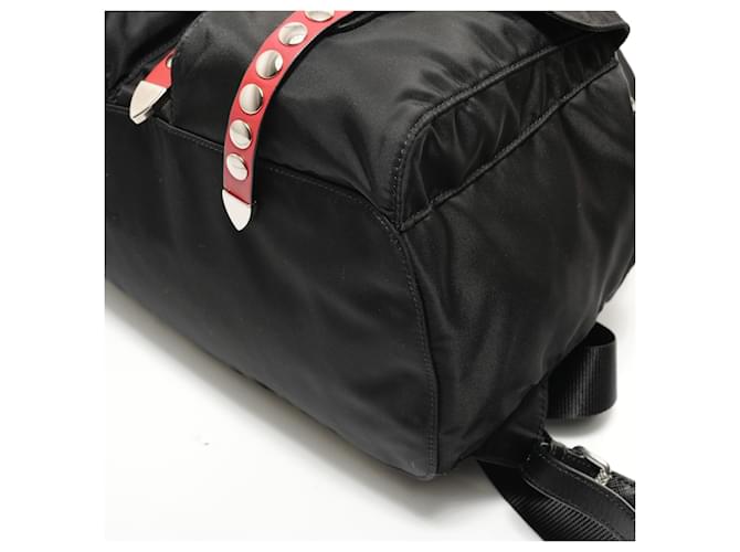 Zaino Prada in nylon e pelle borchiata Nero - vista 6