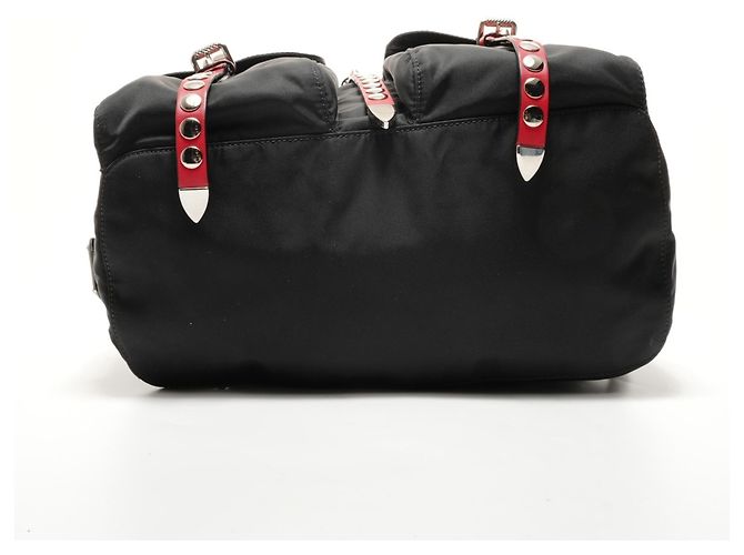 Zaino Prada in nylon e pelle borchiata Nero - vista 7