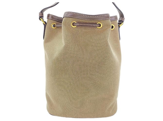 Borsa a 2 vie in jacquard con logo Duet di Prada, beige - vista 3