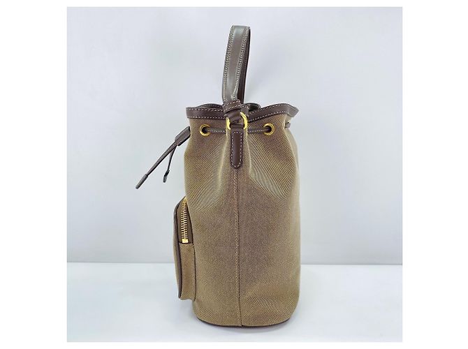 Borsa a 2 vie in jacquard con logo Duet di Prada, beige - vista 5