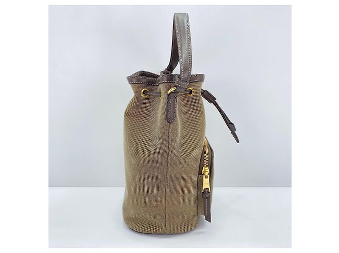 Borsa a 2 vie in jacquard con logo Duet di Prada, beige - vista 6
