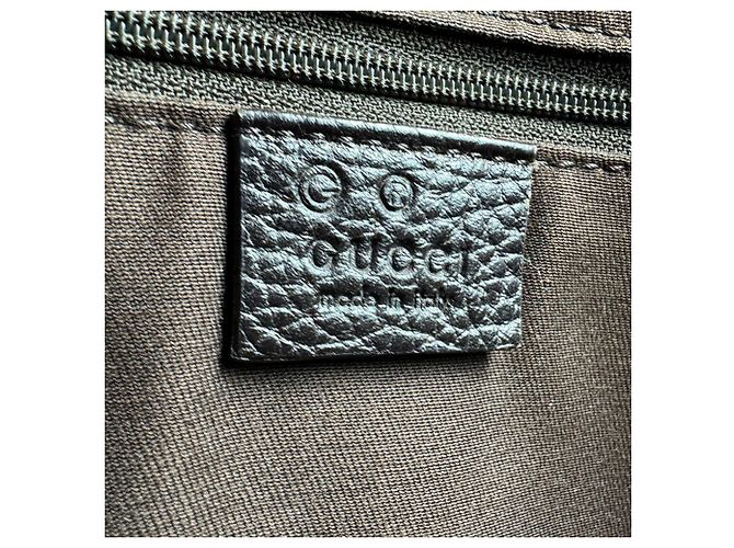 Borsa a mano Gucci in tela nylon marrone e pelle - vista 12