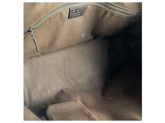 Borsa a mano Gucci in tela nylon marrone e pelle - vista 5