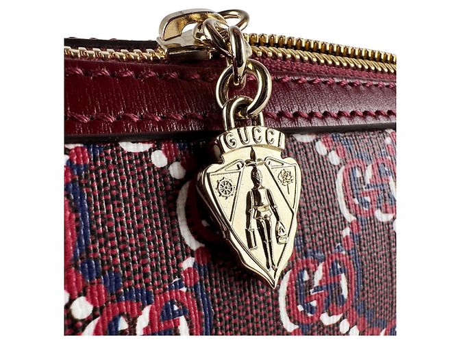 Borsa a tracolla in pelle bordeaux Gucci Bordò - vista 11