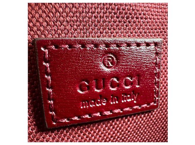 Borsa a tracolla in pelle bordeaux Gucci Bordò - vista 12
