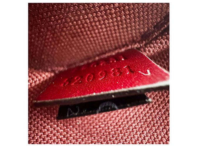 Borsa a tracolla in pelle bordeaux Gucci Bordò - vista 13