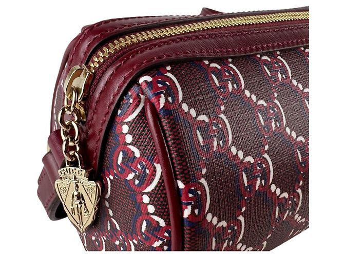 Borsa a tracolla in pelle bordeaux Gucci Bordò - vista 8