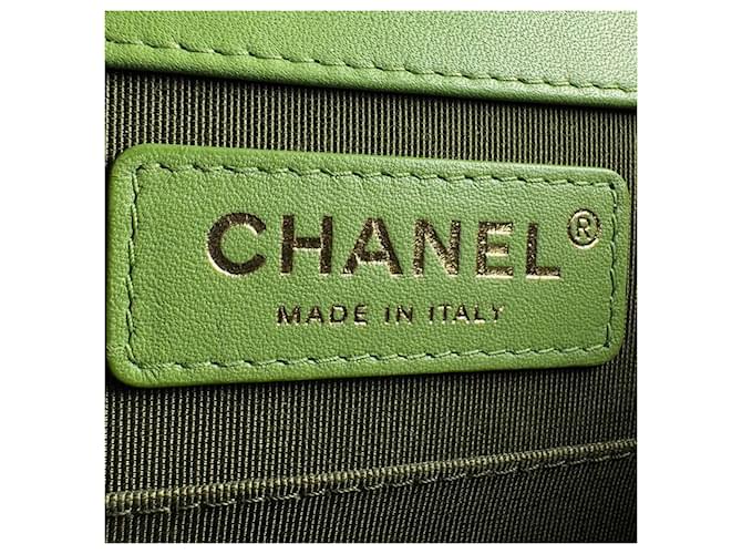 Borsa Chanel Boy a Spalla Verde - vista 12
