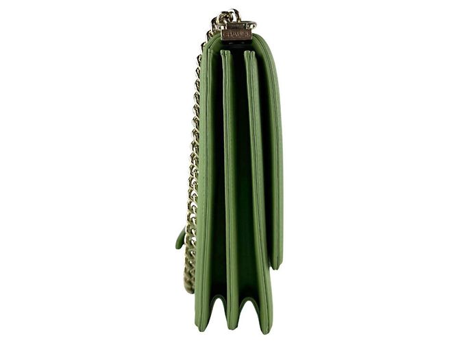 Borsa Chanel Boy a Spalla Verde - vista 2
