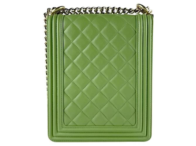 Borsa Chanel Boy a Spalla Verde - vista 3
