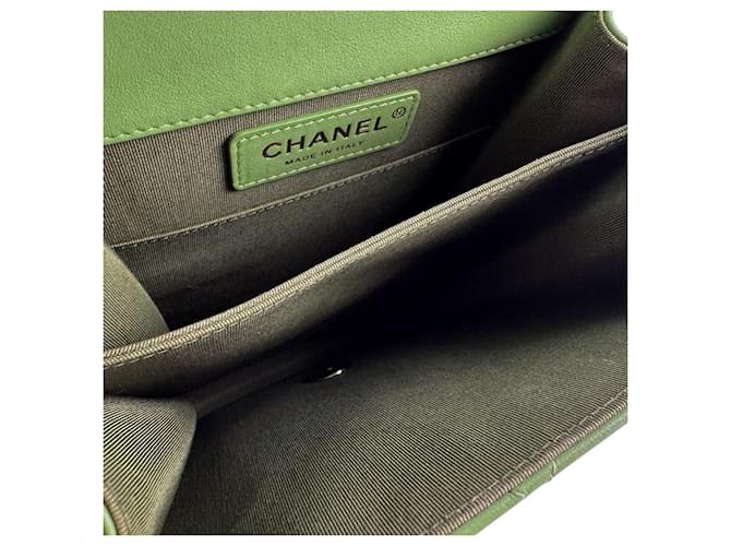 Borsa Chanel Boy a Spalla Verde - vista 5
