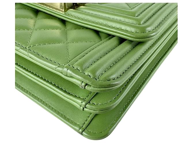 Borsa Chanel Boy a Spalla Verde - vista 9