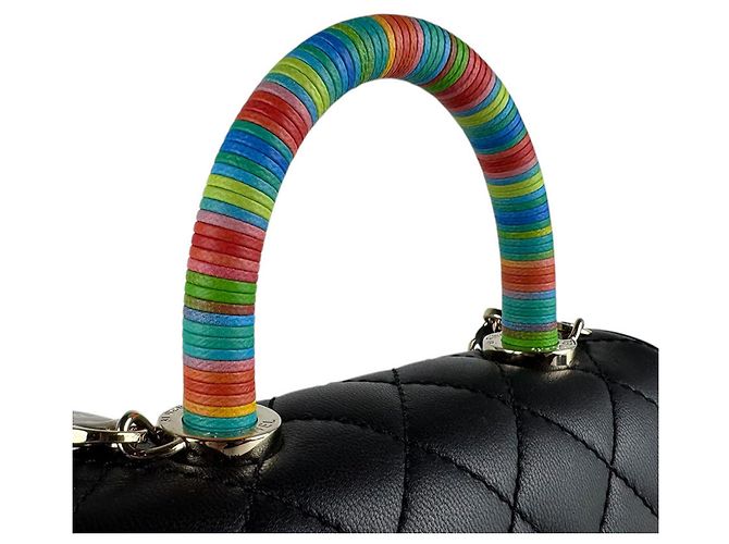 Timeless Borsa a mano/Borsa a tracolla in pelle Chanel XXS Nero Multicolore - vista 10