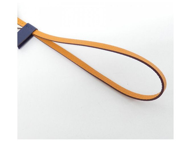 Charm para bolsa Hermès em couro laranja Vermelho Dourado - vista 4