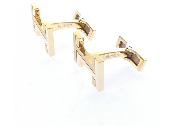 Hermès Abotoaduras Hermes em ouro Dourado - vista 2