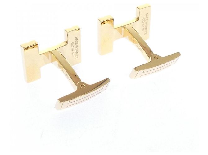 Hermès Abotoaduras Hermes em ouro Dourado - vista 3