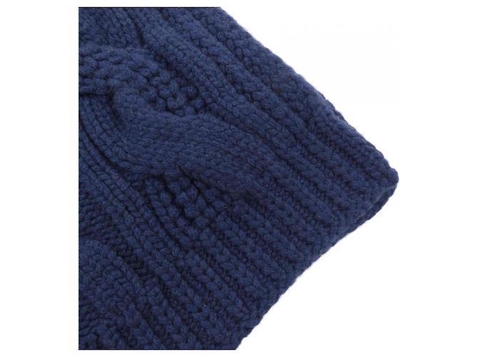 Hermès Stola in cashmere Hermes Cable Maillon Blu navy - vista 2