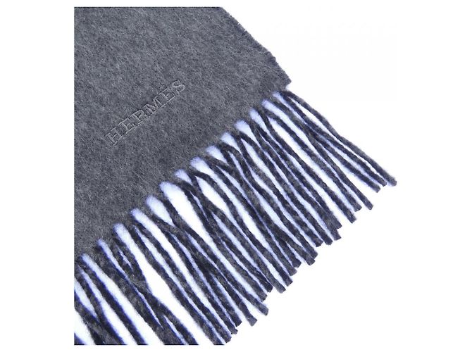 Stola in cashmere grigio Hermès Marrone - vista 2