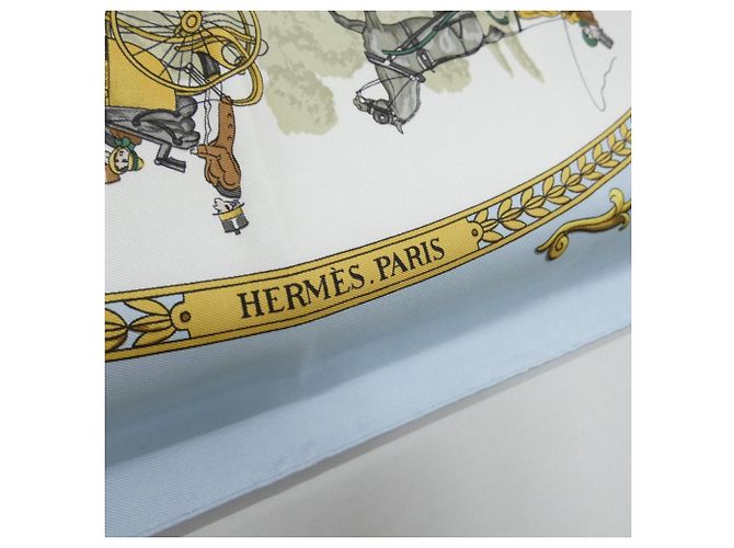 Hermès Hermes LA PROMENADE DE LONGCHAMPS Carré Schal Blau - Ansicht 2
