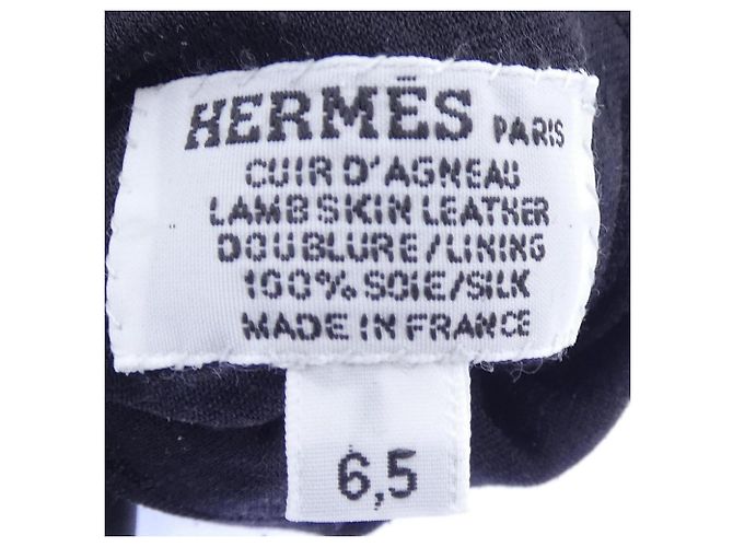Hermès Hermes Handschuhe aus schwarzem Lammleder - Ansicht 3
